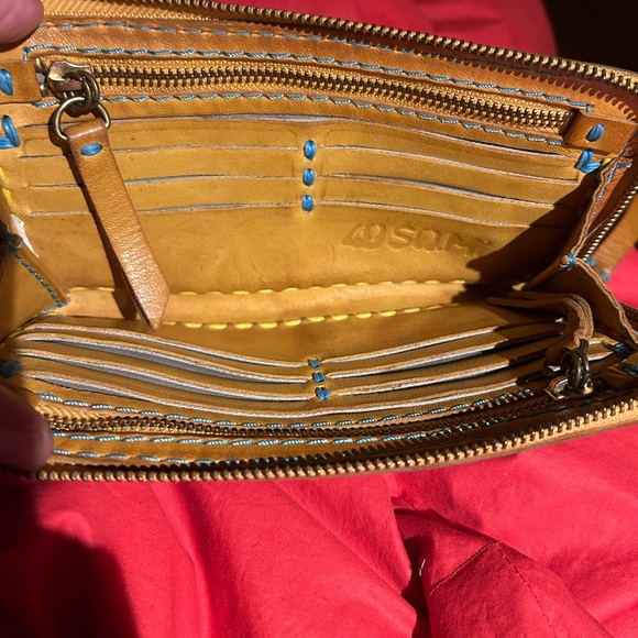 49 Square Miles Black and Red Leather Wallet - Picture 12 of 15